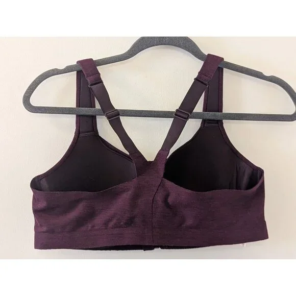 Knockout by Victorias Secret Purple Front-Close Sports Bra 36C Adjustable Straps - Picture 3 of 9